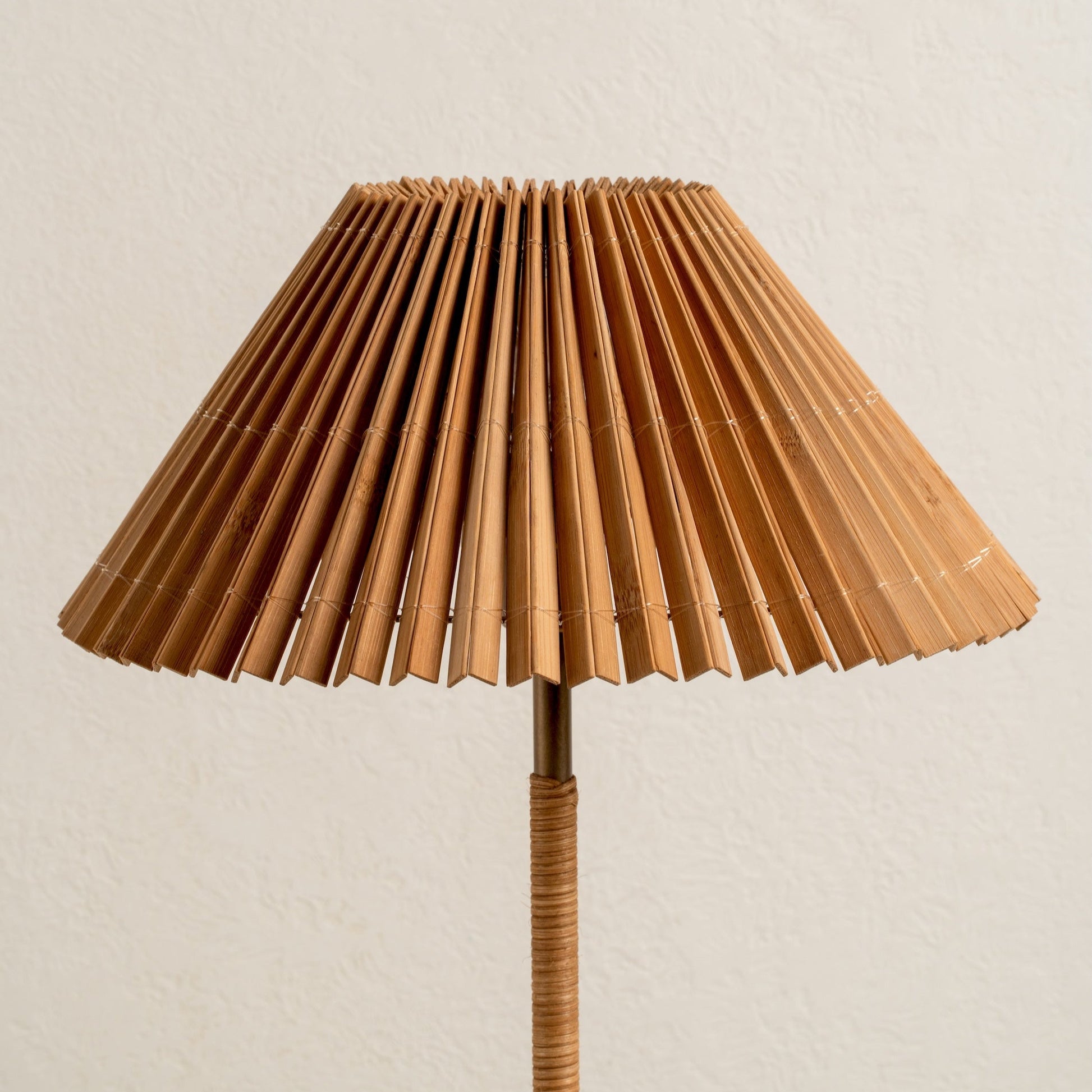 Anji Table Lamp Bamboo | Bedside Lamps & Living Room Lighting | Mid Century Modern | Aged Brass Base | Brick by Brick London 4