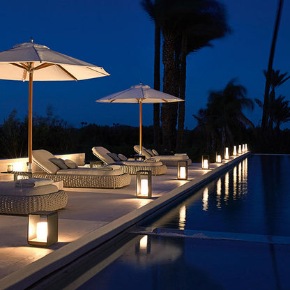 Orr Solar Outdoor Floor Lamp | 7.8 x 11 in / 18.9 in / 26.7 in | Cuboid Minimalist LED | IP65 Weatherproof | Brick by Brick