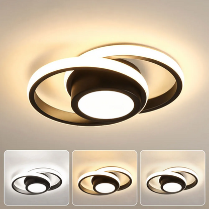 Double Ring LED Ceiling Lamp | 10.6in Diameter | Sleek Minimalist Design | Modern Home Accent | Brick by Brick