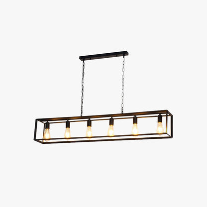 Alessio Rectangle Pendant Light | 31.5 / 47.2 x 7.9 in | Brass or Black Finish | Industrial Design | Brick by Brick