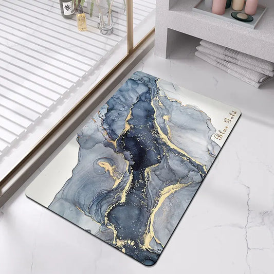 AquaArt Luxe Bath Mat | Artistic Design | Soft Absorbent Non-Slip Microfiber | Brick by Brick