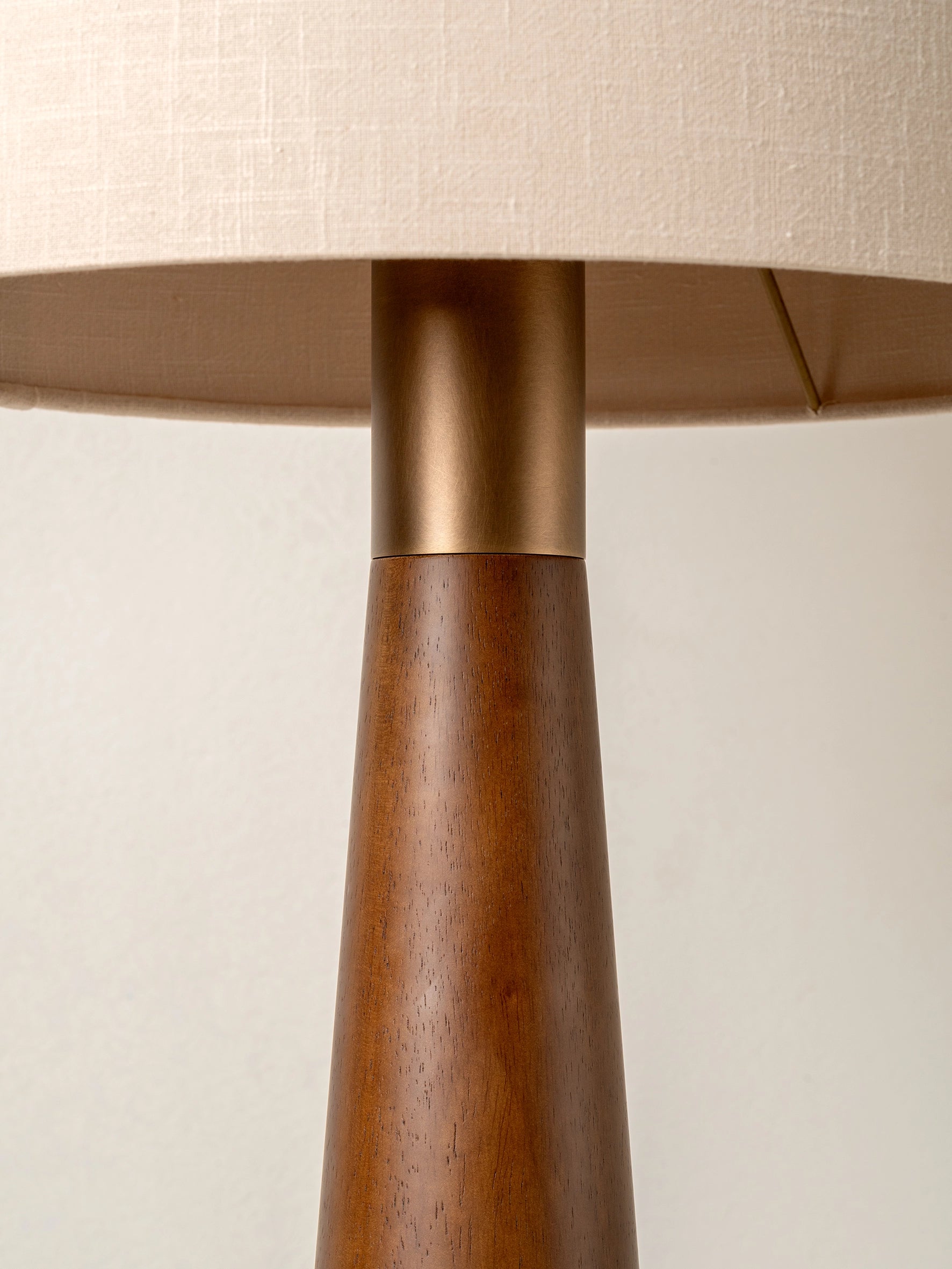 Baneza Floor Lamp Aged Brass | Standing Lamp for Living Room | Cream Linen Shade | Brick by Brick London 3