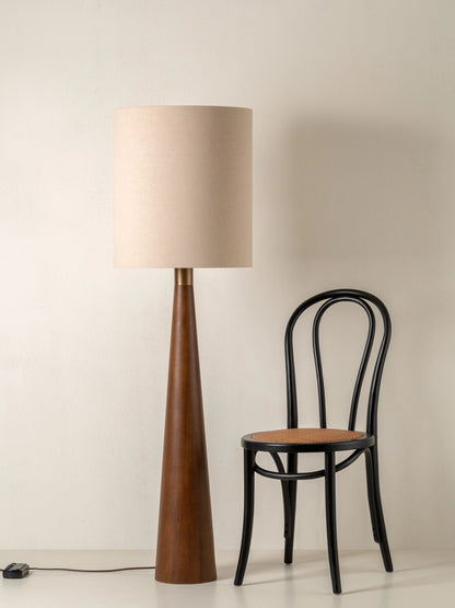 Baneza Floor Lamp Aged Brass | Standing Lamp for Living Room | Cream Linen Shade | Brick by Brick London 5