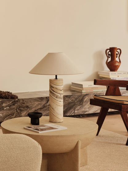 Barola White Onyx Table Lamp | Contemporary Bedside Lamp | 15 with Bronze Accents | Brick by Brick London 1