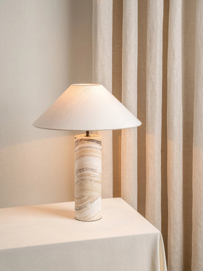 Barola White Onyx Table Lamp | Contemporary Bedside Lamp | 15 with Bronze Accents | Brick by Brick London 3