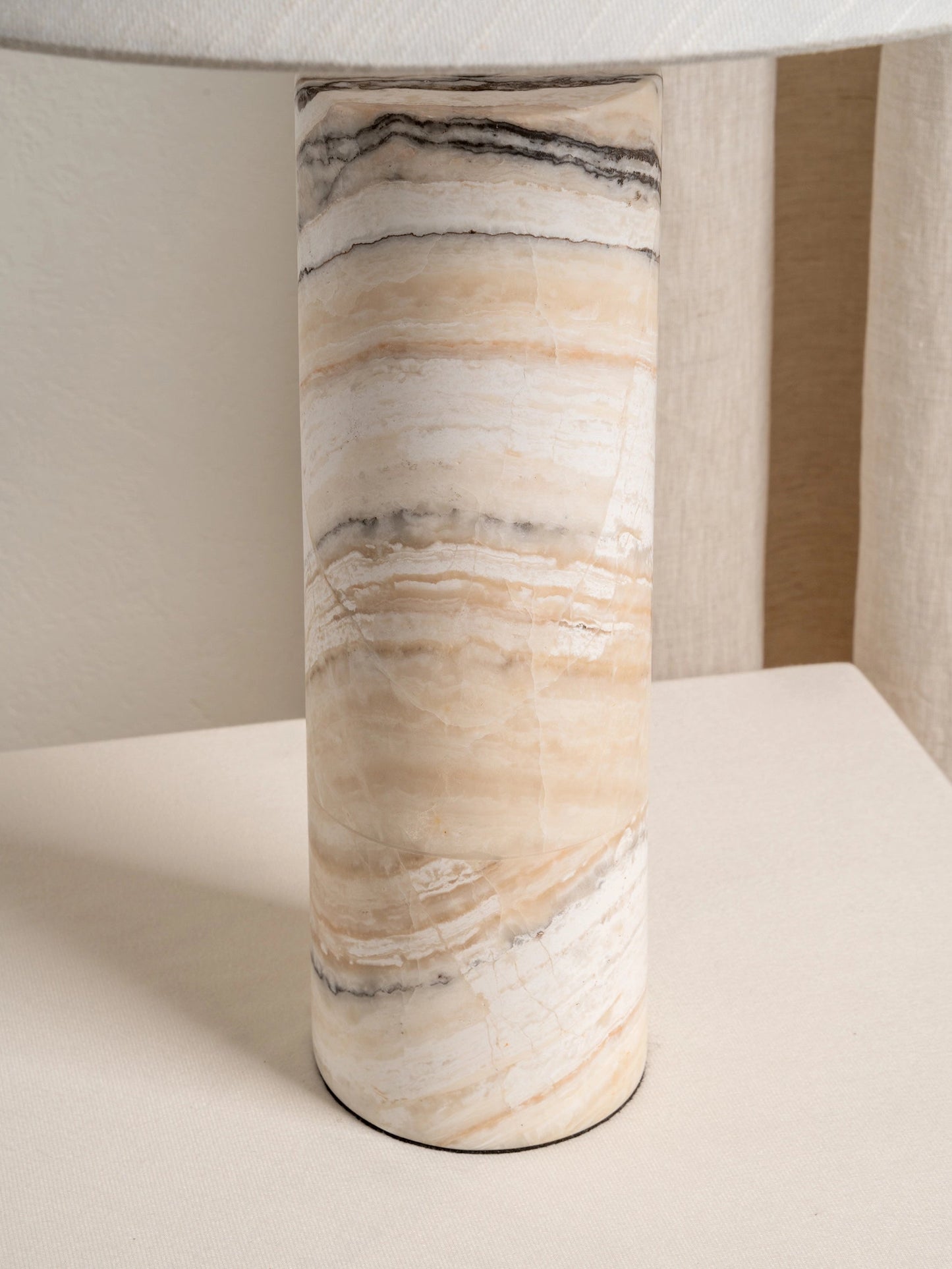 Barola White Onyx Table Lamp | Contemporary Bedside Lamp | 15 with Bronze Accents | Brick by Brick London 4