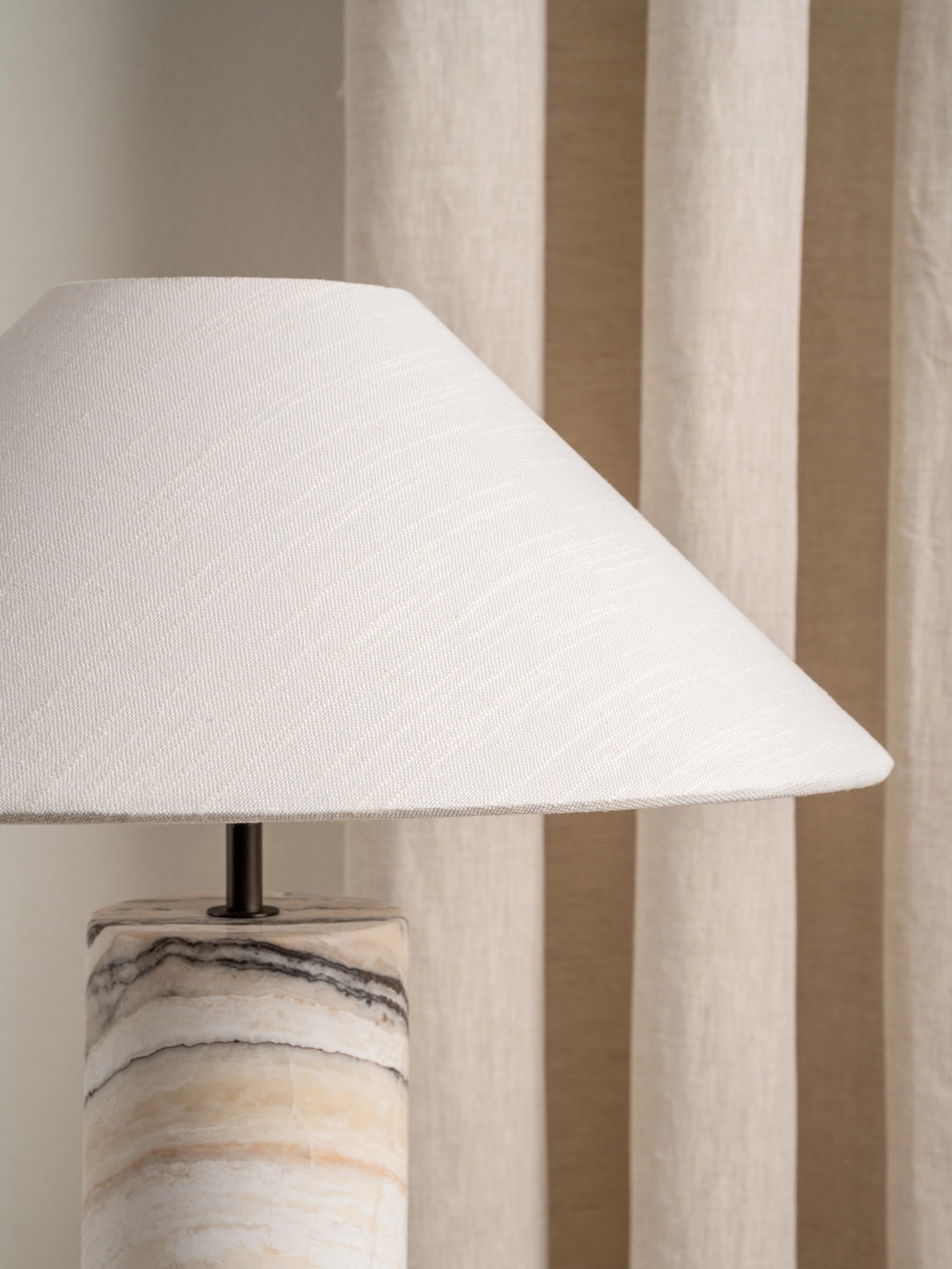 Barola White Onyx Table Lamp | Contemporary Bedside Lamp | 15 with Bronze Accents | Brick by Brick London 5