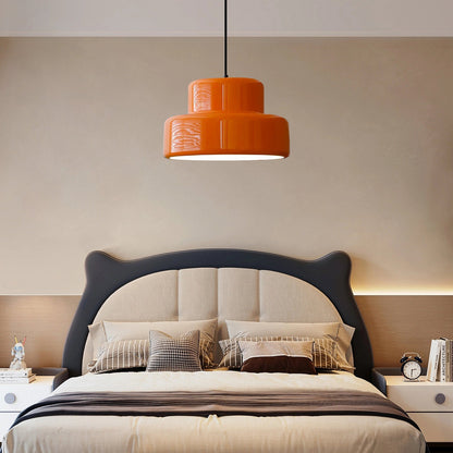 Bauhaus Vintage Orange Pendant Light |7.87 x 13.78 in | Retro Hanging Fixture | Bold Statement Piece | Brick by Brick