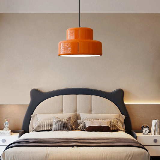 Bauhaus Vintage Orange Pendant Light |7.87 x 13.78 in | Retro Hanging Fixture | Bold Statement Piece | Brick by Brick