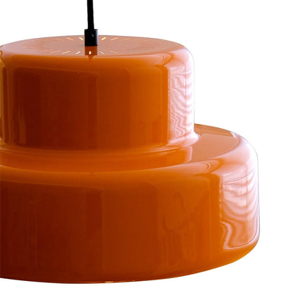 Bauhaus Vintage Orange Pendant Light |7.87 x 13.78 in | Retro Hanging Fixture | Bold Statement Piece | Brick by Brick