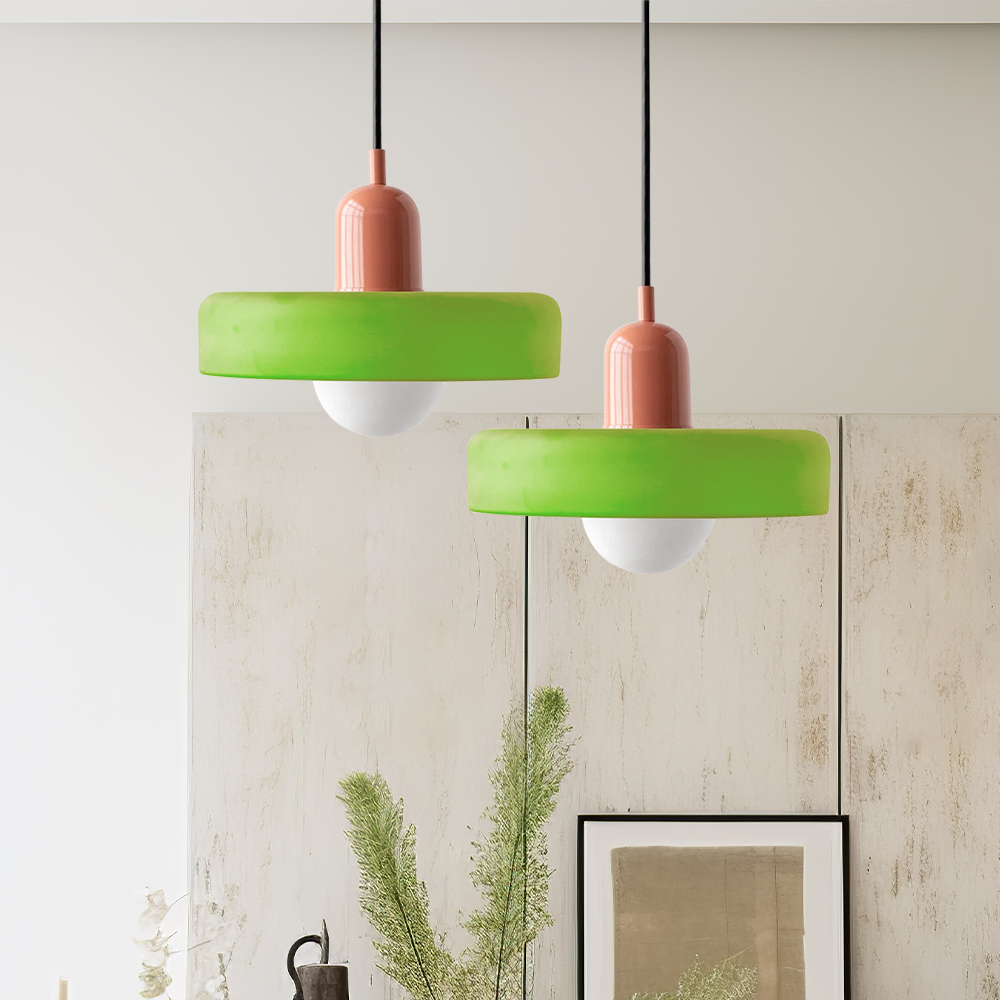 Modern Glass LED Pendant Light | H7.09"or H8.66" | Bauhaus-Inspired | Ceiling Fixture | Brick by Brick