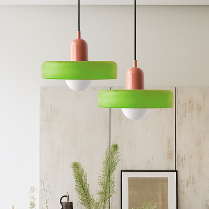 Modern Glass LED Pendant Light | H7.09"or H8.66" | Bauhaus-Inspired | Ceiling Fixture | Brick by Brick