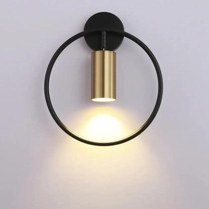 Post Modern Gold Wall Sconce | 4.7in Bulb Holder | Black and Gold Accent Wall Lamp | Brick by Brick
