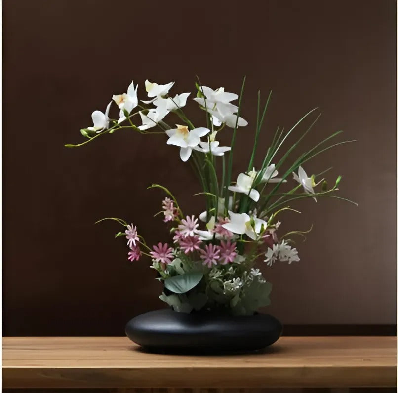 eramic Dove Vase with Faux Orchids | Modern Decorative Centerpiece | 12" Symbolic Design | No Maintenance