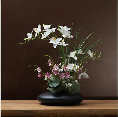 eramic Dove Vase with Faux Orchids | Modern Decorative Centerpiece | 12" Symbolic Design | No Maintenance