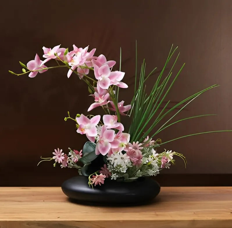 eramic Dove Vase with Faux Orchids | Modern Decorative Centerpiece | 12" Symbolic Design | No Maintenance