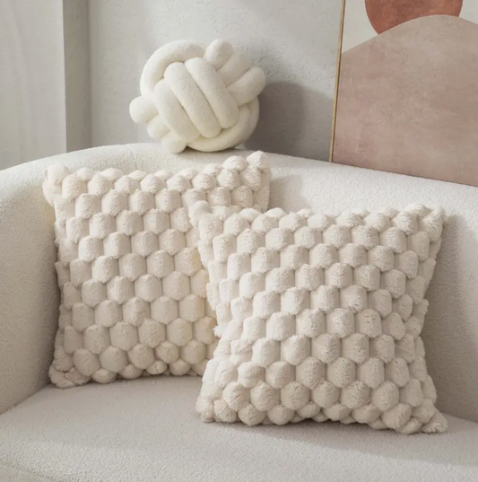 Throw Pillow Cushion | Fluffy Soft Fabric | Square 20x20 in | Decorative Accent Pillow | Brick By Brick