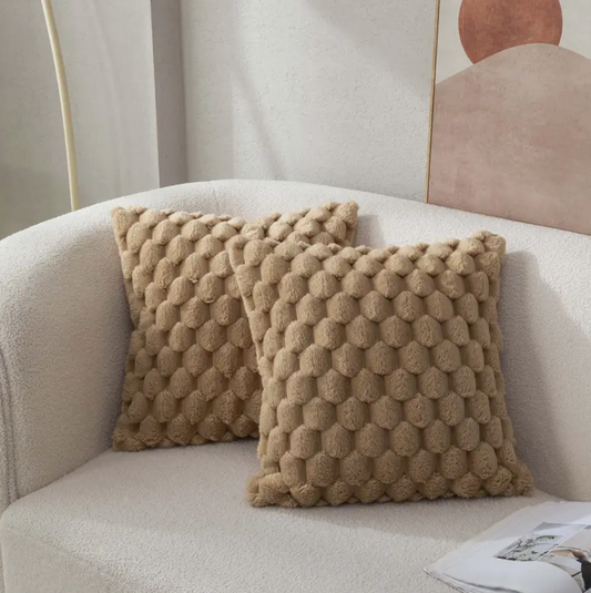 Throw Pillow Cushion | Fluffy Soft Fabric | Square 20x20 in | Decorative Accent Pillow | Brick By Brick