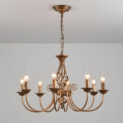 Vintage Bronze Chandelier | 4/6/8 Light Dining Room Ceiling Fixture in Iron | Brick by Brick