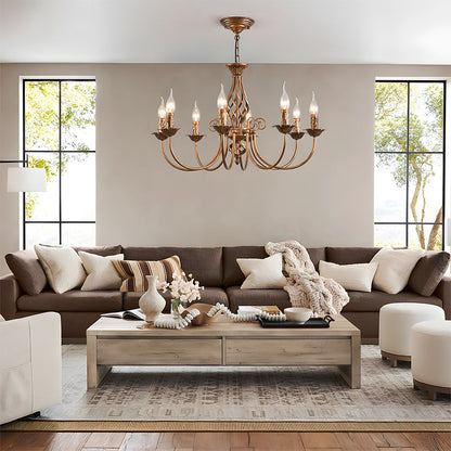 Vintage Bronze Chandelier | 4/6/8 Light Dining Room Ceiling Fixture in Iron | Brick by Brick