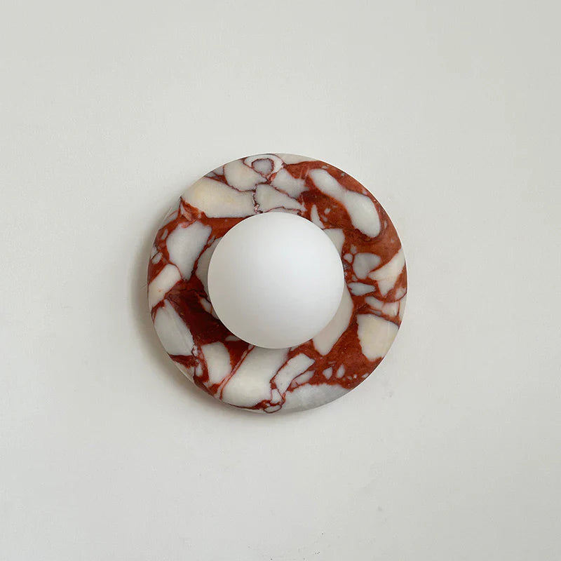 Round Marble Wall Lamp | 7.9 x 5.1 | Minimalist Design | Indoor LED Lighting | Brick by Brick