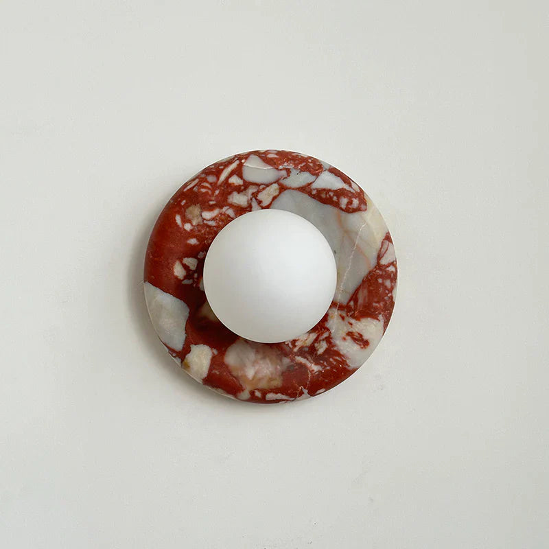 Round Marble Wall Lamp | 7.9 x 5.1 | Minimalist Design | Indoor LED Lighting | Brick by Brick
