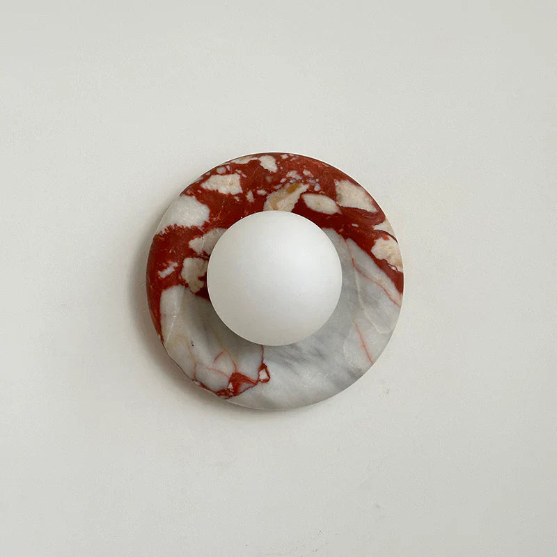 Round Marble Wall Lamp | 7.9 x 5.1 | Minimalist Design | Indoor LED Lighting | Brick by Brick