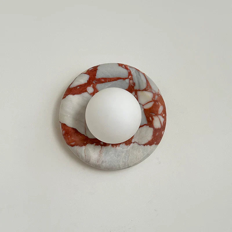 Round Marble Wall Lamp | 7.9 x 5.1 | Minimalist Design | Indoor LED Lighting | Brick by Brick