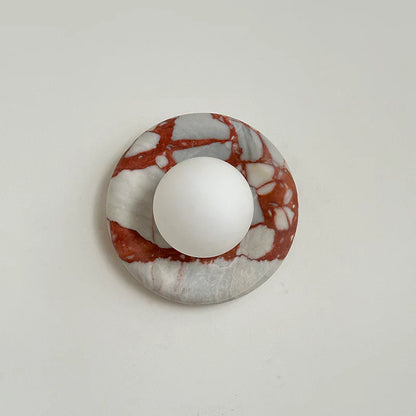 Round Marble Wall Lamp | 7.9 x 5.1 | Minimalist Design | Indoor LED Lighting | Brick by Brick