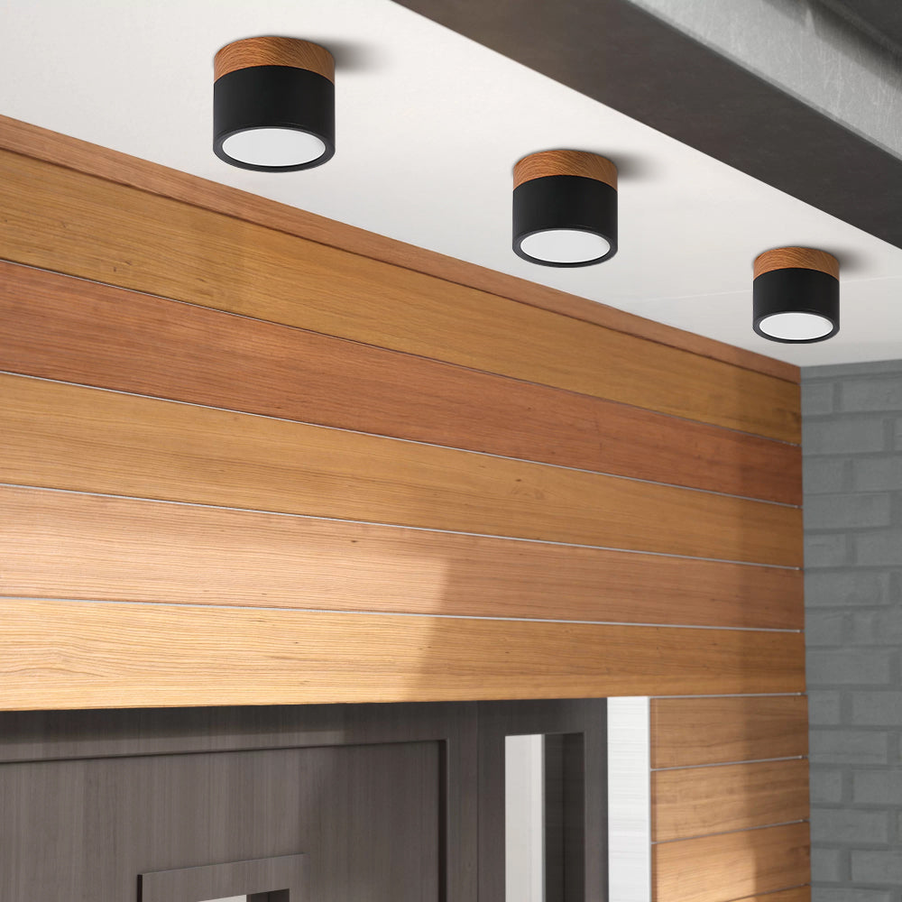 Cylinder Flush Ceiling Light | H2.36–2.75 in | Compact Modern LED Fixture| Sleek Aluminum | Brick by Brick