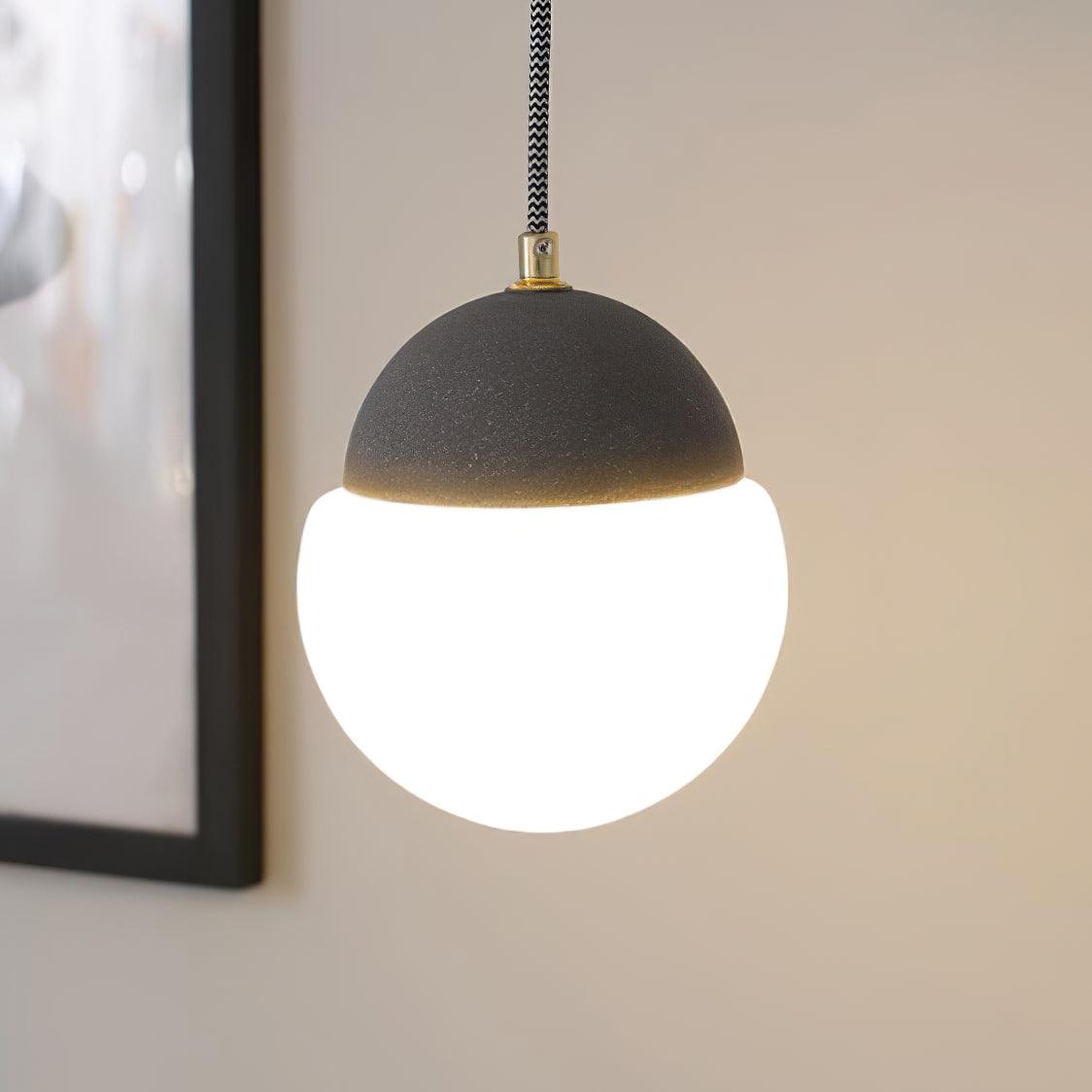 Contemporary Glass Pendant Light | 5.5 x 6.1 in | Modern Ceiling Lighting | Elegant Glass Shade | Brick by Brick