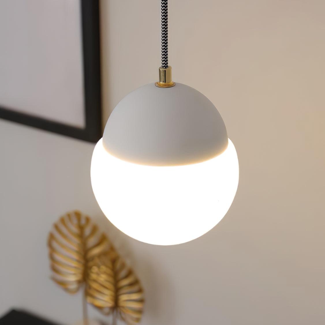 Contemporary Glass Pendant Light | 5.5 x 6.1 in | Modern Ceiling Lighting | Elegant Glass Shade | Brick by Brick