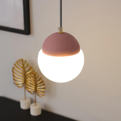 Contemporary Glass Pendant Light | 5.5 x 6.1 in | Modern Ceiling Lighting | Elegant Glass Shade | Brick by Brick