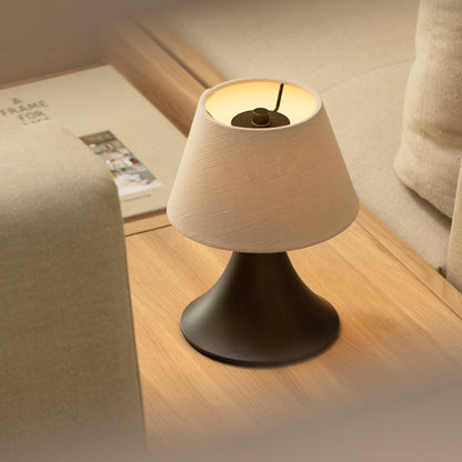 Cenare Rechargeable Table Lamp | Bronze & Linen | Portable Ambience Light | Touch Dimming | Brick by Brick London 0