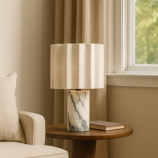 Dalli Cordless Table Lamp | Touch Dimming | Spanish Denari Marble | Portable Bedside | Brick by Brick