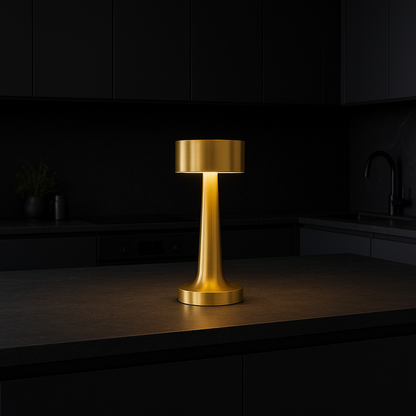 Ambient Halo Table Lamp | Wireless Touch Control | USB-C Rechargeable | 16h Runtime | Metal Finish