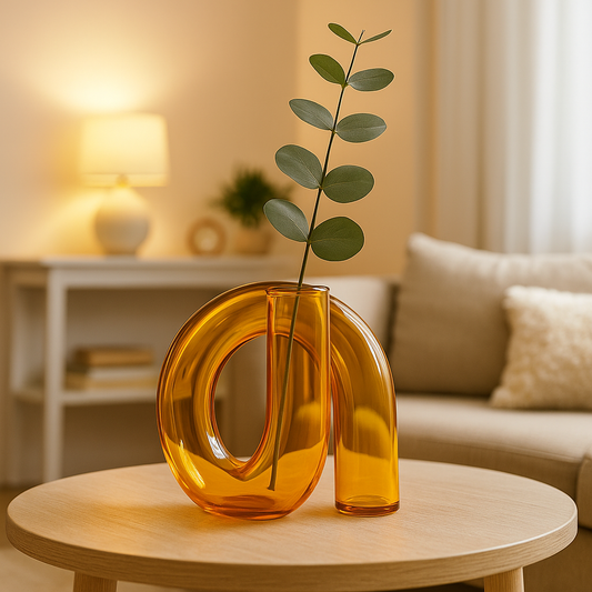 Modern Glass Vase - Borosilicate - Sculptural Loop Design-Home & Garden > Decor > Vases-Brick by Brick London-Brick By Brick London