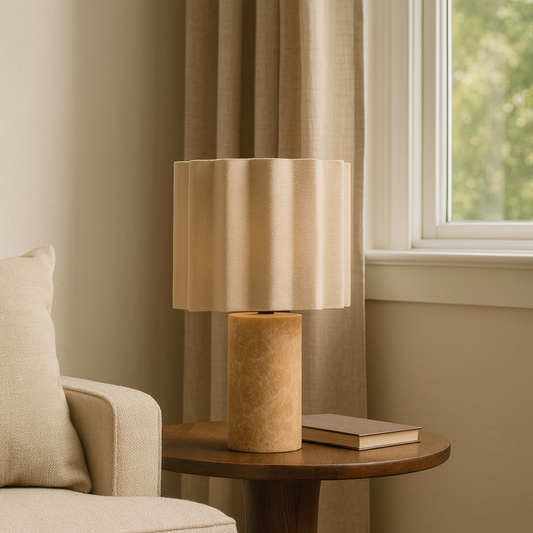 Dalli Cordless Table Lamp | Touch Dimming | Spanish Denari Marble | Portable Bedside | Brick by Brick