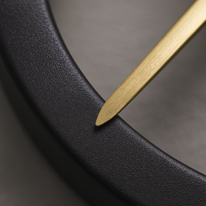 Silent Oversized Iron Clock | 20.5″ | Minimalist Numerals | Black/Gold | Brick by Brick