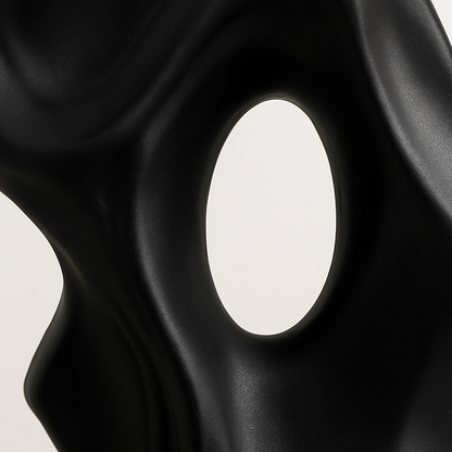 Modern Sculptural Ceramic Vase | Abstract Shelf or Table Decor | Black or White Finish