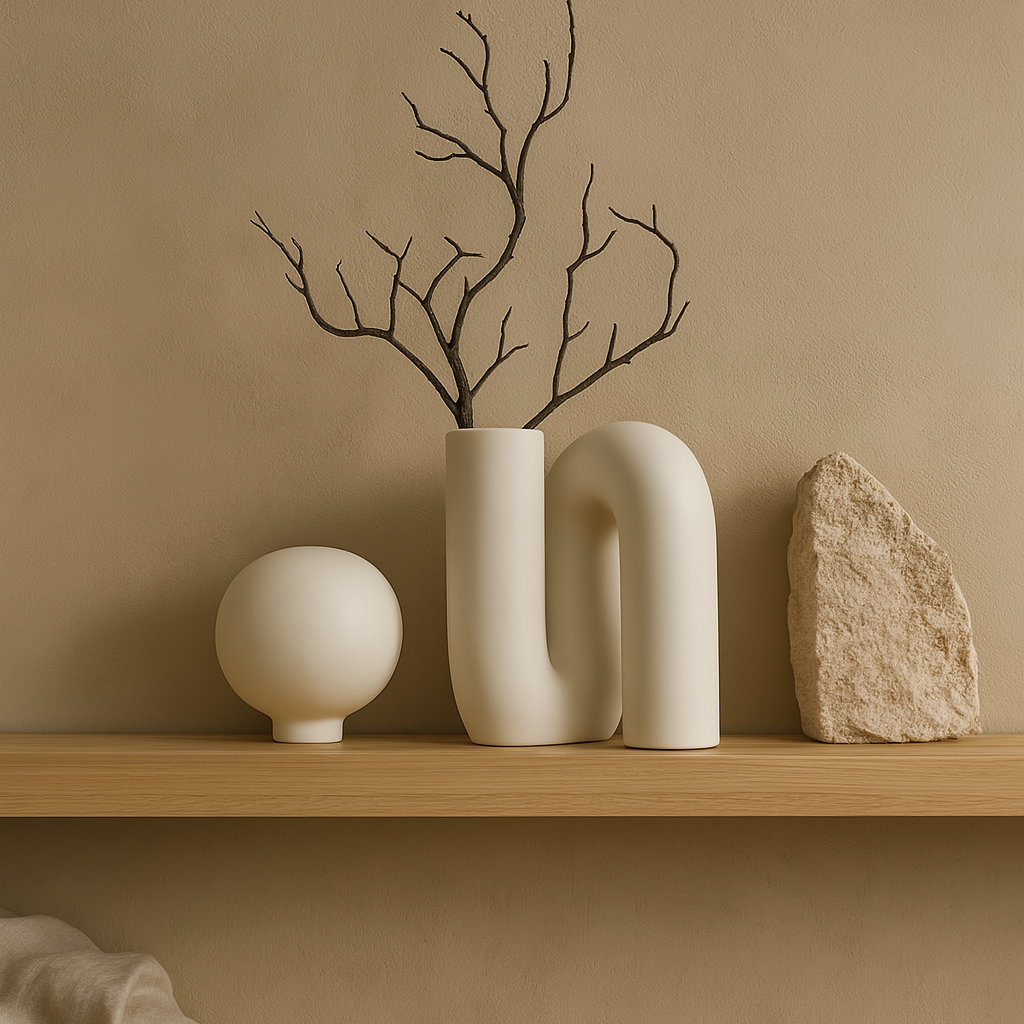 Sculptural Ceramic Vase | 12" Modern Decor Accent | Monochrome Finish