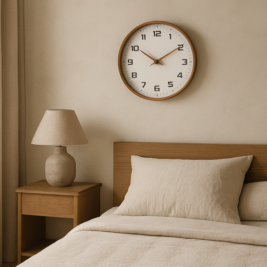 Silent Wooden Wall Clock | 10" or 12" | No-Tick Quartz Movement | Minimalist Nordic Design