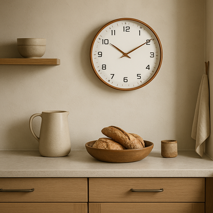 Silent Wooden Wall Clock | 10" or 12" | No-Tick Quartz Movement | Minimalist Nordic Design