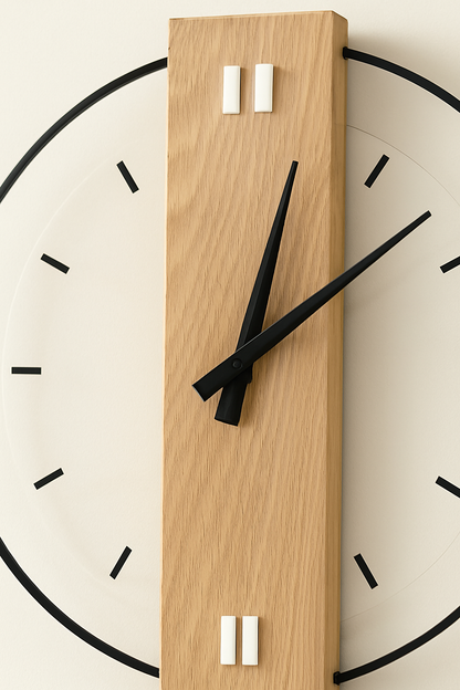 Silent Oak Wall Clock | 12–14″ | Minimalist Wooden Timepiece