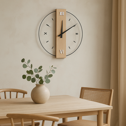 Silent Oak Wall Clock | 12–14″ | Minimalist Wooden Timepiece