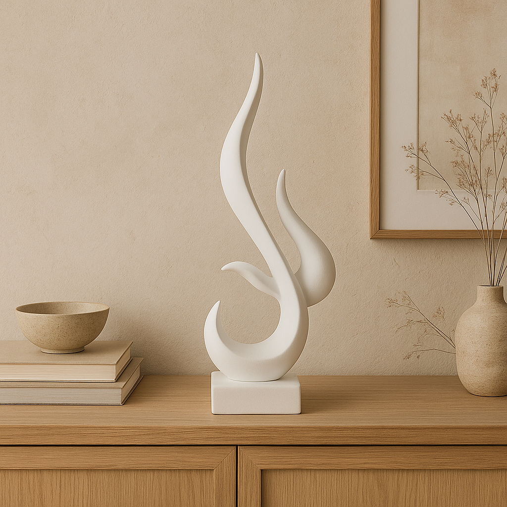 Eternal Ornament Sculpture | Abstract Resin Art | 15.3" Modern Decor