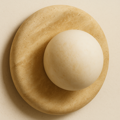 Round Marble Wall Lamp | 7.9 x 5.1 | Minimalist Design | Indoor LED Lighting | Brick by Brick