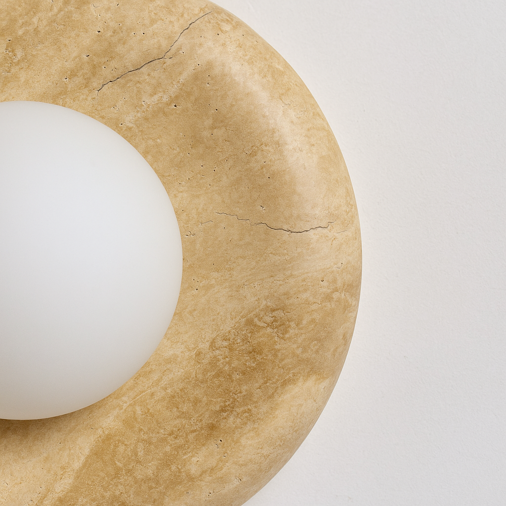 Round Marble Wall Lamp | 7.9 x 5.1 | Minimalist Design | Indoor LED Lighting | Brick by Brick