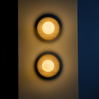 Round Marble Wall Lamp | 7.9 x 5.1 | Minimalist Design | Indoor LED Lighting | Brick by Brick