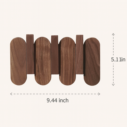 Walnut Wall Coat Rack | 3‑7 Hooks | Solid Wood | Nordic Entry Storage | Brick by Brick
